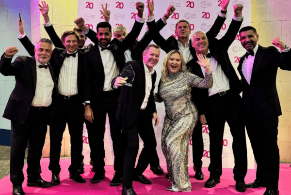 Photograph of Console Connect team with award